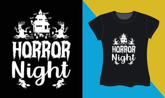 Halloween svg T-Shirt Design, Grusel Nacht vektor