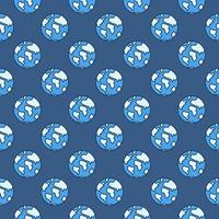 Planet Erde Vektor Konzept Blau nahtlos Muster