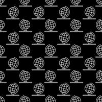 Globus auf Stand Vektor Konzept dunkel Linie nahtlos Muster