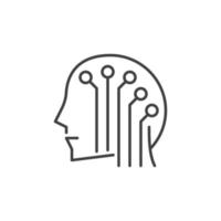 ai Kopf Vektor Gehirn Technik Konzept Gliederung Symbol oder Symbol