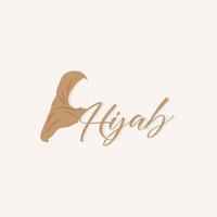 hijab logotyp, mode produkt vektor varumärke, muslim kvinnor hijab boutique design