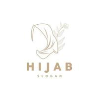 Hijab-Logo, Vektormarke für Modeprodukte, Hijab-Boutique-Design für muslimische Frauen vektor