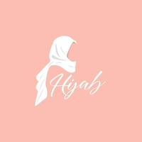 hijab logotyp, mode produkt vektor varumärke, muslim kvinnor hijab boutique design