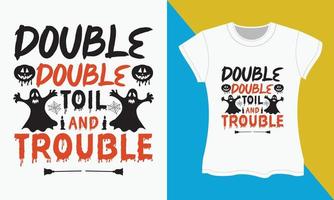 halloween t-shirt svg skära filer design, dubbel- dubbel- slit och problem vektor