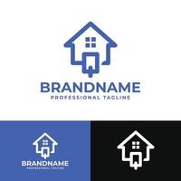 Brief q Zuhause Logo, geeignet zum irgendein Geschäft verbunden zu Haus, echt Anwesen, Konstruktion, Innere mit q Initial. vektor