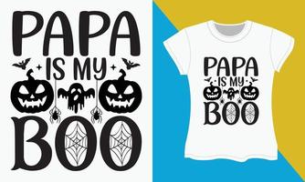 Halloween Typografie T-Shirt Design, Papa ist meine Boo vektor