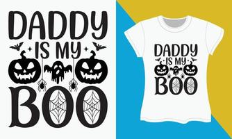 Halloween Typografie T-Shirt Design, Vati ist meine Boo vektor