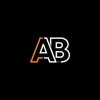 abstrakt brev ab logotyp design med linje förbindelse för teknologi och digital företag företag. vektor