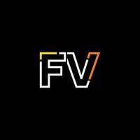 abstrakt Brief fv Logo Design mit Linie Verbindung zum Technologie und Digital Geschäft Unternehmen. vektor