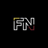 abstrakt brev fn logotyp design med linje förbindelse för teknologi och digital företag företag. vektor