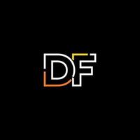abstrakt brev df logotyp design med linje förbindelse för teknologi och digital företag företag. vektor