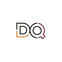 abstrakt brev dq logotyp design med linje förbindelse för teknologi och digital företag företag. vektor