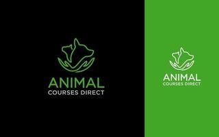 katt och hund djur- sällskapsdjur affär logotyp vektor