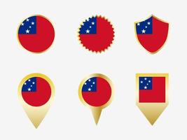 Vektor Flagge einstellen von Samoa