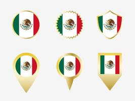 Vektor Flagge einstellen von Mexiko