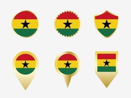 Vektor Flagge einstellen von Ghana.