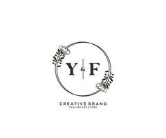 Initiale yf Briefe Hand gezeichnet feminin und Blumen- botanisch Logo geeignet zum Spa Salon Haut Haar Schönheit Boutique und kosmetisch Unternehmen. vektor