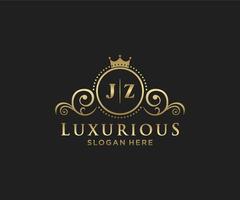 Anfangsbuchstabe jz Royal Luxury Logo Vorlage in Vektorgrafiken für Restaurant, Lizenzgebühren, Boutique, Café, Hotel, heraldisch, Schmuck, Mode und andere Vektorillustrationen. vektor