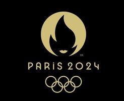 Paris 2024 olympisch Spiele offiziell Logo braun Symbol abstrakt Design Vektor Illustration mit schwarz Hintergrund