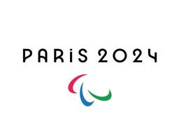 paralympisk spel paris 2024 officiell logotyp brun symbol design abstrakt vektor illustration med svart bakgrund