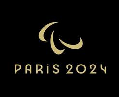 paralympisk spel paris 2024 logotyp officiell brun symbol abstrakt design vektor illustration med svart bakgrund