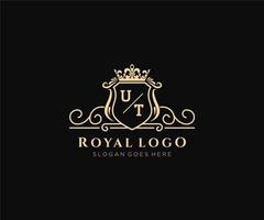 Initiale ut Brief luxuriös Marke Logo Vorlage, zum Restaurant, Königtum, Boutique, Cafe, Hotel, heraldisch, Schmuck, Mode und andere Vektor Illustration.