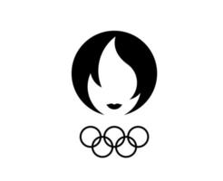 paris 2024 officiell olympic spel logotyp svart symbol abstrakt design vektor illustration