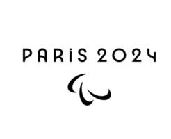 paralympisk spel paris 2024 officiell logotyp svart symbol abstrakt design vektor illustration