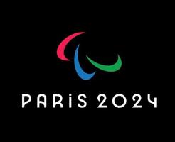 paralympisk spel paris 2024 logotyp officiell symbol abstrakt design vektor illustration med svart bakgrund