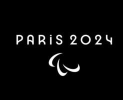 paralympisch Spiele Paris 2024 offiziell Logo Weiß Symbol abstrakt Design Vektor Illustration mit schwarz Hintergrund