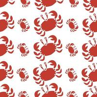 röd krabba mönster på en vit bakgrund vektor