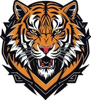 aggressiv Bengalen Tiger Emblem vektor