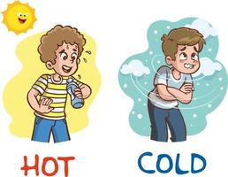 heiß, kalt Kinder Karikatur Vektor