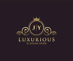 Anfangsbuchstabe JY Royal Luxury Logo Vorlage in Vektorgrafiken für Restaurant, Lizenzgebühren, Boutique, Café, Hotel, Heraldik, Schmuck, Mode und andere Vektorillustrationen. vektor