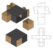 Box Verpackung gestanzte Vorlage Design. 3D-Modell vektor