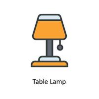 Tabelle Lampe Vektor füllen Gliederung Symbole. einfach Lager Illustration Lager