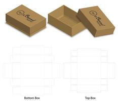 Box Verpackung gestanzte Vorlage Design. 3D-Modell vektor