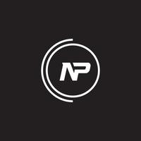 np pn brev logotyp design vektor mall