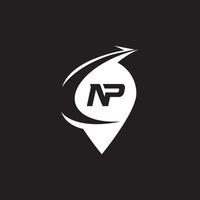 np pn brev logotyp design vektor mall