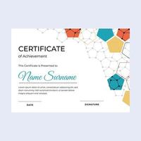 Polygon Zertifikat von Leistung geeignet zum Auszeichnungen im Unternehmen, persönlich Geschäft, und Gemeinschaft vektor