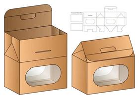 låda förpackning stansad mall design. 3d mock-up vektor