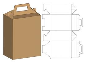 Box Verpackung gestanzte Vorlage Design. 3D-Modell vektor