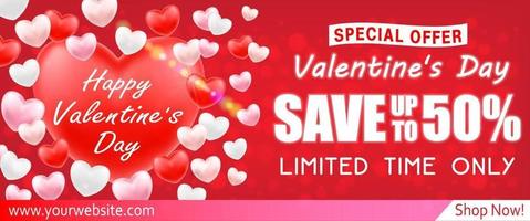 Valentinstag Shopping Sale Grußkarte Banner vektor