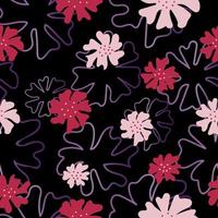 estetisk samtida sömlös mönster med rosa blommor vektor
