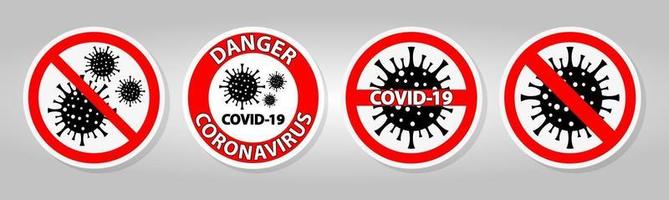 Warnzeichen, Vorsicht Ausbruch Coronavirus covid 19 vektor
