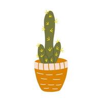 Kaktus im ein Topf. Vektor Gekritzel Pflanze Hand gezeichnet