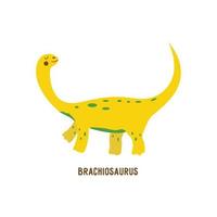 Dinosaurier Brachiosaurus. Tier Vektor isoliert Hand gezeichnet