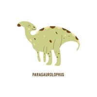 dinosaurie parasaurolophus. hadrosaurus. isolerat vektor hand dragen