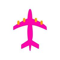 Passagier Rosa Flugzeug fliegend im das Himmel. Vektor Symbol