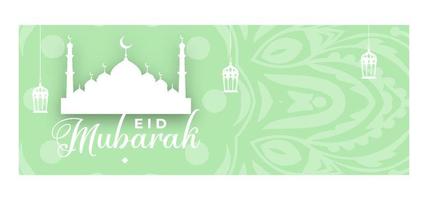 muslim islamic eid mubarak webb baner eller rubrik design vektor